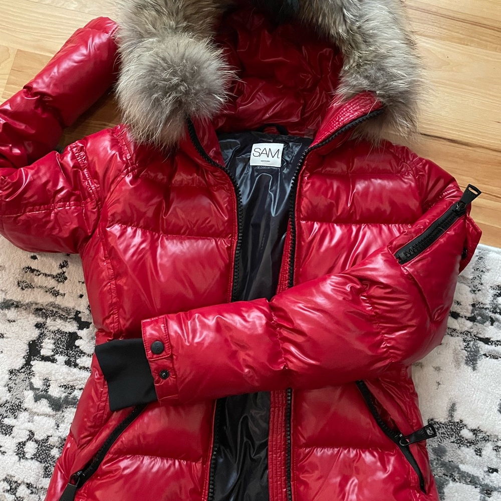 SAM. Blake fur trim puffer jacket size S
